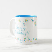 Festive Confetti Happy Birthday Mug ツートーンマグカップ (正面左)