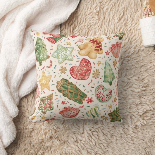 Festive Cookie Parade Pattern | Holiday Cookies クッション (ブランケット)