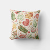 Festive Cookie Parade Pattern | Holiday Cookies クッション (正面)