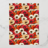 Festive Coral Floral Wedding Invitation 箔招待状 (裏面)