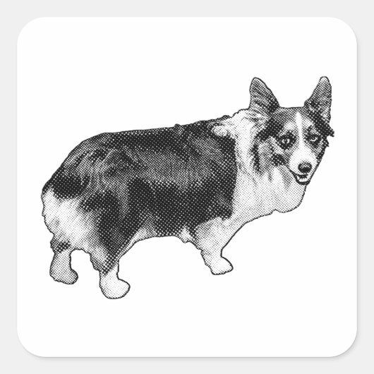 Festive Corgi Pop-Seal スクエアシール (正面)