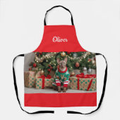  Festive Cornish Rex Cat Christmas Personalized  エプロン (正面)