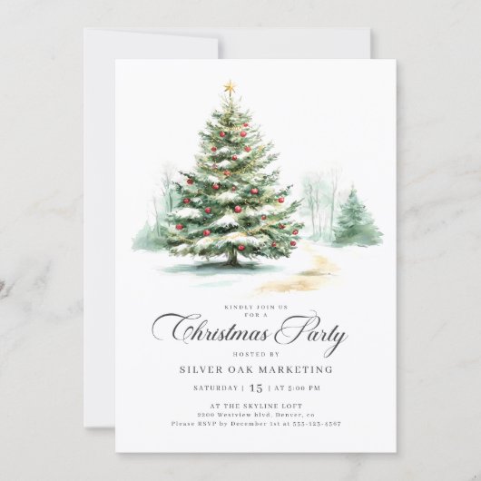 Festive Corporate Christmas Party 招待状 (正面)