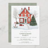 Festive Country Holiday Christmas Party Invitation 招待状 (正面/裏面)