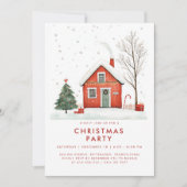 Festive Country Home Christma House Invitation 招待状 (正面)