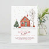 Festive Country Home Christma House Invitation 招待状 (スタンド正面)