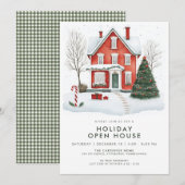 Festive Country Home Holiday Open House Invitation 招待状 (正面/裏面)