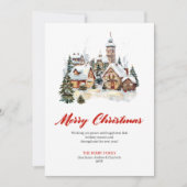 Festive Cozy Christmas Scene Greeting Card シーズンカード (正面)