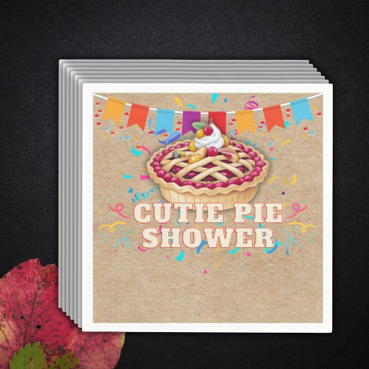 Festive Craft Cutie Pie Party Baby Shower スタンダードカクテルナプキン