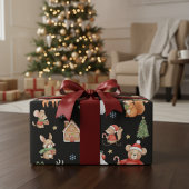 Festive Critters Holiday Gift Wrap ラッピングペーパー