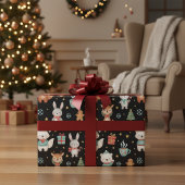 Festive Critters Holiday Gift Wrap ラッピングペーパー