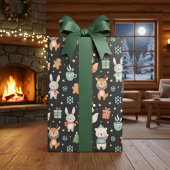 Festive Critters Holiday Gift Wrap ラッピングペーパー