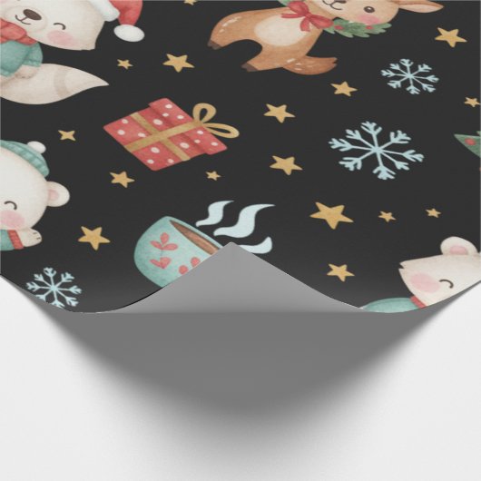 Festive Critters Holiday Gift Wrap ラッピングペーパー (角)