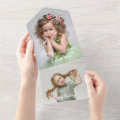 Festive Custom Merry Christmas Script Photo オールインワン招待状 (貼ってはがせる)