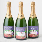 Festive Custom Photo Sparkling Wine Beverage Label スパークリングワインラベル (ボトル)