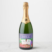 Festive Custom Photo Sparkling Wine Beverage Label スパークリングワインラベル (正面)