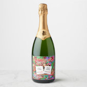 Festive Custom Photo Sparkling Wine Beverage Label スパークリングワインラベル (正面)