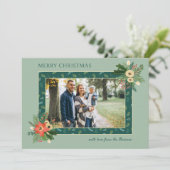 Festive Cute Christmas Floral 1 Photo  シーズンカード (スタンド正面)