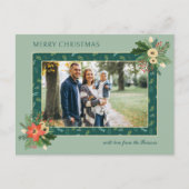 Festive Cute Christmas Floral 1 Photo シーズンポストカード (正面)