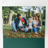 Festive Cute Christmas Floral 1 Photo 三つ折りクリスマスカード (内部最初)