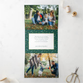 Festive Cute Christmas Floral 1 Photo 三つ折りクリスマスカード (内部)