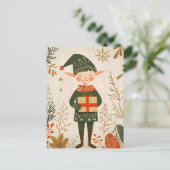 Festive cute Gnome Christmas Greeting ポストカード (スタンド正面)