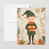 Festive cute Gnome Christmas Greeting ポストカード (正面/裏面)