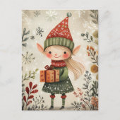 Festive cute Gnome Christmas Greeting ポストカード (正面)
