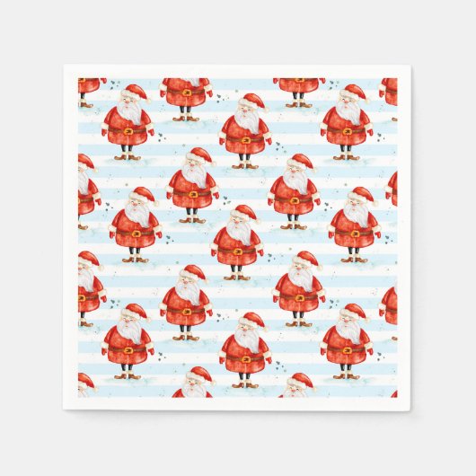 Festive Cute Santa Claus スタンダードカクテルナプキン (正面)