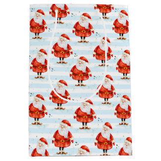 Festive Cute Santa Claus ミディアムペーパーバッグ