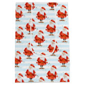 Festive Cute Santa Claus ミディアムペーパーバッグ (裏面)