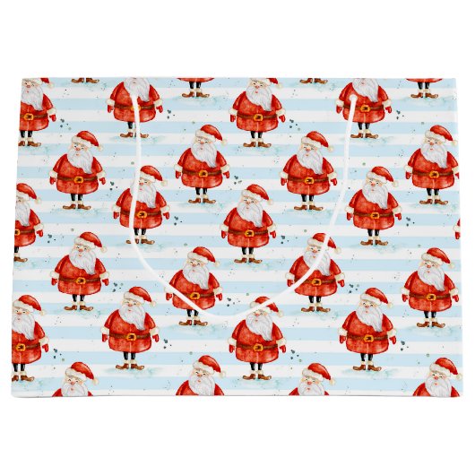 Festive Cute Santa Claus ラージペーパーバッグ (正面)