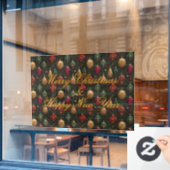 Festive Damask ウィンドウサイン (カフェ窓)