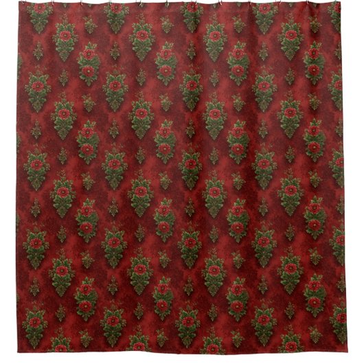 Festive Damask  シャワーカーテン (正面)