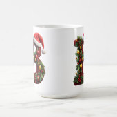 Festive Decorated Christmas Red Letter B コーヒーマグカップ (中央)