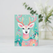 Festive Deer Christmas  シーズンポストカード (スタンド正面)