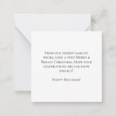 Festive Desert Christmas Scene ノートカード (裏面)