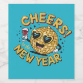 Festive Disco Toast in Shades of Celebration ワインラベル (シングルラベル)