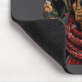 Festive Doberman With Santa Hat Snowy Winter Chris マウスパッド (コーナー)