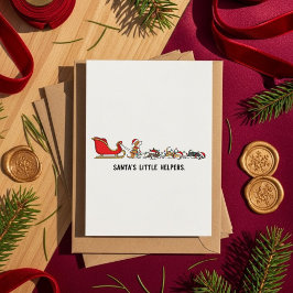 Festive Dog Sleigh Christmas Card For Dog Lovers シーズンカード