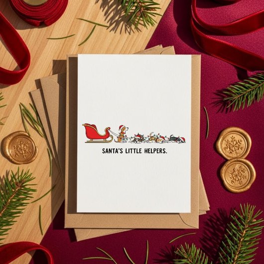 Festive Dog Sleigh Christmas Card For Dog Lovers シーズンカード