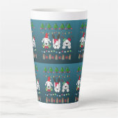 Festive dogs Christmas pattern - cute hoiiday dogs カフェラテマグ (正面)