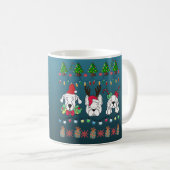 Festive dogs Christmas pattern - cute hoiiday dogs コーヒーマグカップ (正面右)
