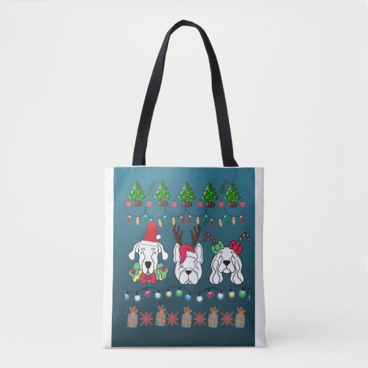Festive dogs Christmas pattern -cute holiday dogs トートバッグ (正面)
