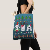 Festive dogs Christmas pattern -cute holiday dogs トートバッグ (クローズアップ)