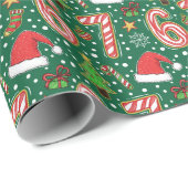 Festive Doodle 6-7 Meme Christmas ラッピングペーパー (ロールコーナー)
