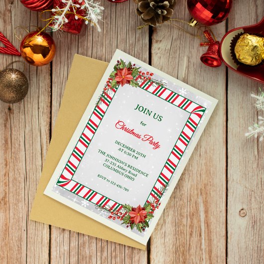 Festive Elegant Chic Christmas Invitation 招待状