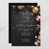 Festive Elegant Christmas Party Invitation 招待状 (正面/裏面)