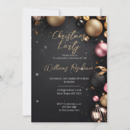 Festive Elegant Christmas Party Invitation 招待状