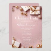 Festive Elegant Christmas Party Invitation 招待状 (正面/裏面)